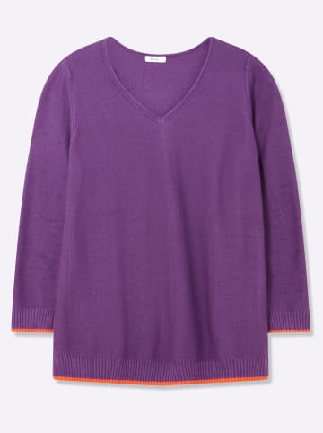 sheego Pullover in lila-orange