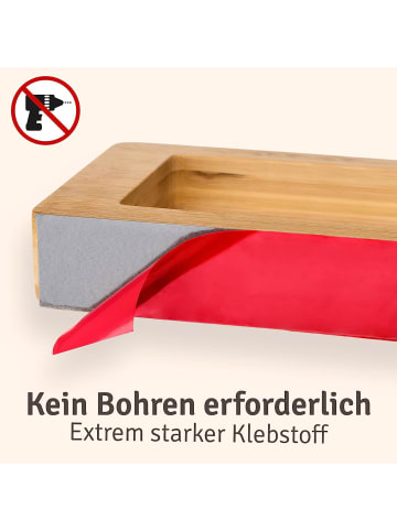Praknu Küchenrollenhalter ohne Bohren aus FSC Bambus Holz - Spart Platz in