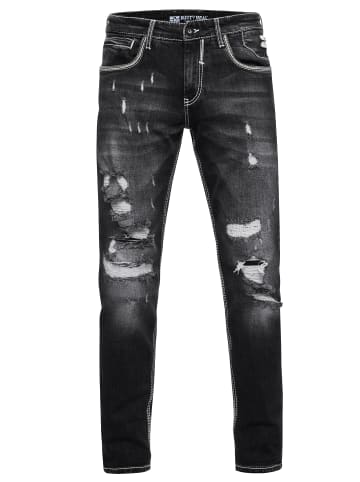 Rusty Neal Jeans Hose "MINO" Slim Fit Stretch Destroyed-Pants in Black Used