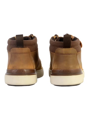 Clarks Lederstiefelette „Scene Zip“ Braun