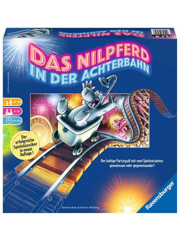 Ravensburger Partyspiel Das Nilpferd in der Achterbahn - Gesellschaftsspiel & Brettspiel ab 10 Jahre 10-99 Jahre in bunt