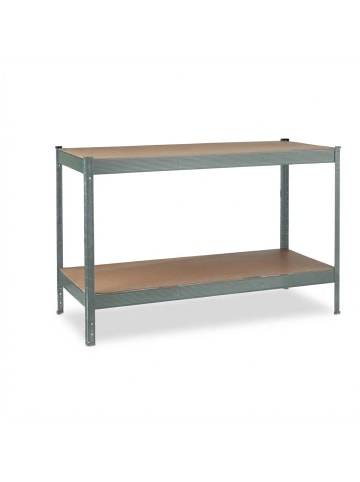 relaxdays Werkbank in Anthrazit - (B)141 x (H)91 x (T)61 cm