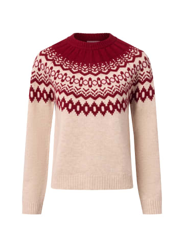 Marie Lund Strickpullover in ecru bordeaux - 0001