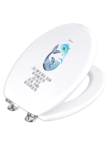Mr. & Mrs. Panda Toilettenbrille Walfisch Thunfisch mit Spruch in Weiß