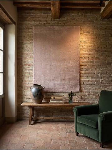 KADIMA DESIGN Teppichläufer Uni Antirutsch pflegeleicht Wohnzimmer Schlafzimmer in Rosa