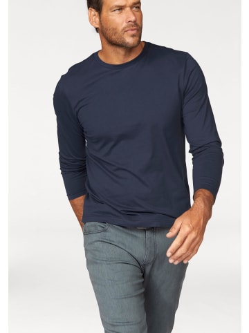 Man's World Langarmshirt in rot, marine, grau-meliert