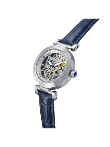 Empress Theodora Automatikuhr mit Lederarmband in Silver/Blue