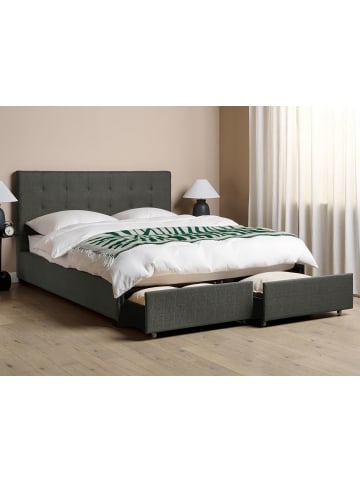 Beliani Doppelbett LA ROCHELLE in Grau/Schwarz - (W) 173 x (H) 109 x (L) 213 cm