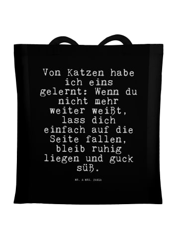 Mr. & Mrs. Panda Umhängetasche Von Katzen habe ich... mit Spruch in Schwarz