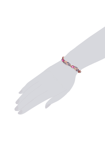 Lulu & Jane Armband Feder Metall-Legierung verziert mit Kristallen von Swarovski® in roségold