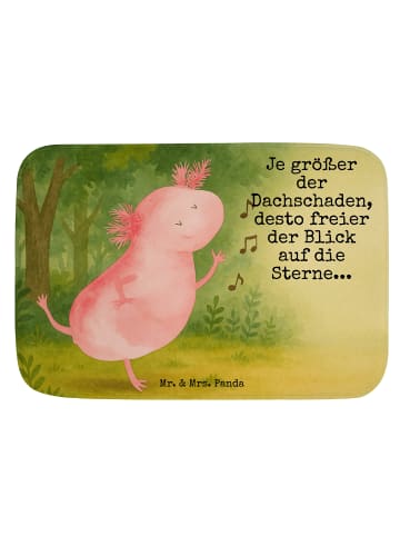 Mr. & Mrs. Panda Badezimmerteppich Axolotl Tanzen Design mit Spruch in Weiß