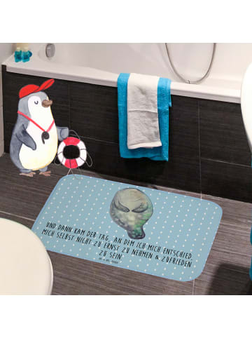 Mr. & Mrs. Panda Badezimmerteppich Seekuh Happy mit Spruch in Blau Pastell