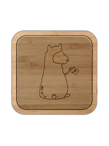 Mr. & Mrs. Panda Glasuntersetzer Alpaka Fahne ohne Spruch in Transparent