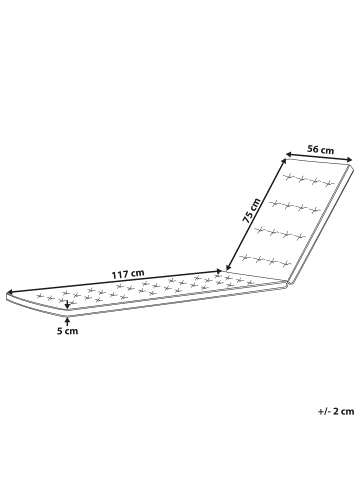 Beliani Auflagen CESANA PREMIUM in Grau - (W) 56 x (H) 5 x (L) 192 cm