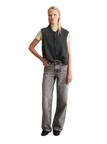 Marc O'Polo DENIM Ärmelloser Cardigan cropped in Dark Grey Melange