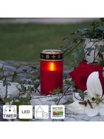 STAR Trading LED Grabkerze Serene in Rot