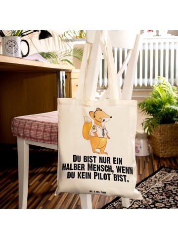 Mr. & Mrs. Panda Tragetasche Pilot Herz mit Spruch in Creme