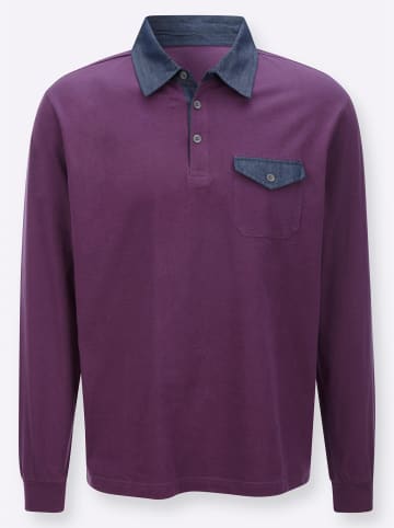 Sieh an! Langarm-Poloshirt in traube