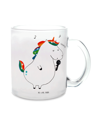 Mr. & Mrs. Panda Glas Einhorn Sänger ohne Spruch in Transparent