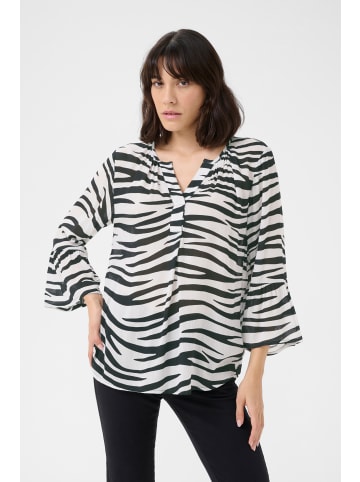 Kaffe Kurzarm-Bluse KAlea Regular fit in Chalk/Black Animal