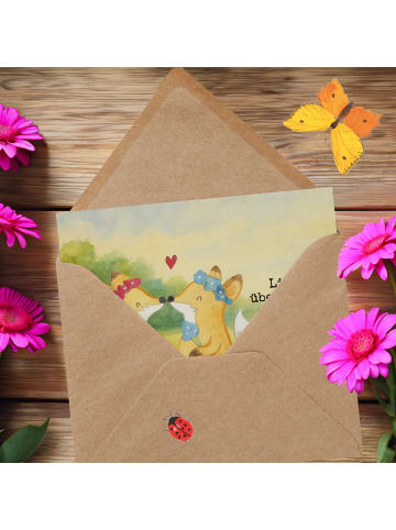 Mr. & Mrs. Panda Einladungskarte Füchse Lesbian Pride Design mit... in Weiß