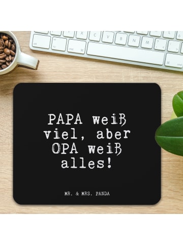 Mr. & Mrs. Panda Mauspad PAPA weiß viel, aber... mit Spruch in Schwarz