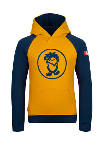 Trollkids Kapuzenpullover "Stavanger" in Goldgelb/Blau