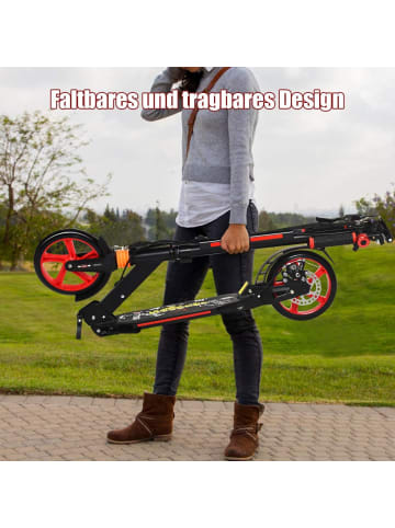 COSTWAY Cityroller Tretroller in Schwarz