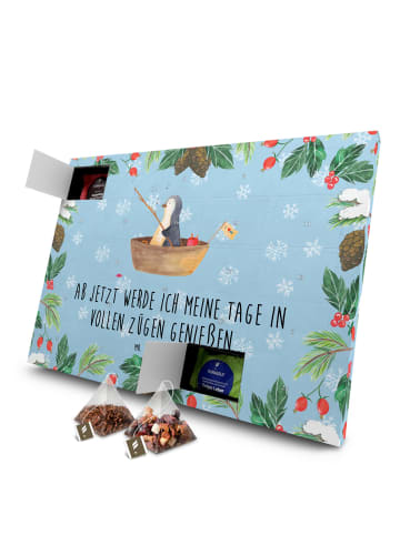 Mr. & Mrs. Panda Tee Adventskalender Pinguin Angelboot mit Spruch in Eisblau