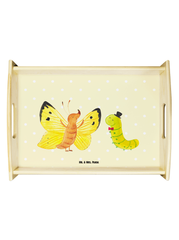 Mr. & Mrs. Panda Servierplatte Raupe Schmetterling ohne Spruch in Gelb Pastell