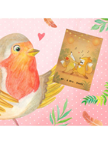 Mr. & Mrs. Panda Klappkarte Füchse Salsa tanzen Design ohne Spruch in Weiß