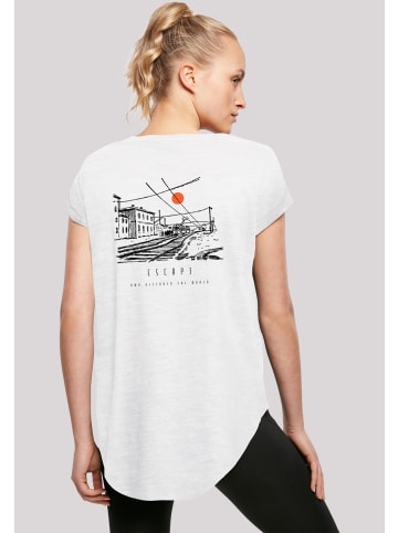 F4NT4STIC Long Cut T-Shirt Escape Discover the World Town Train Station in weiß