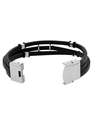 Adeliás Unisex Armband – Lederarmband aus Leder 21,5 cm in schwarz