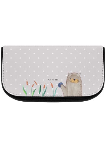 Mr. & Mrs. Panda kosmetiktäschchen Otter Stein ohne Spruch in Grau Pastell