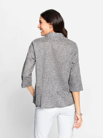 WITT WEIDEN Bluse in grau-weiß-bedruckt