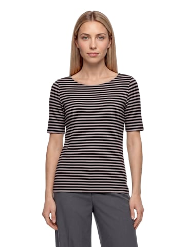 Betty Barclay Basic Shirt kurzarm in Taupe/Black