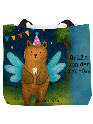 Mr. & Mrs. Panda Shopper Bär Zahnfee Design mit Spruch in Weiß