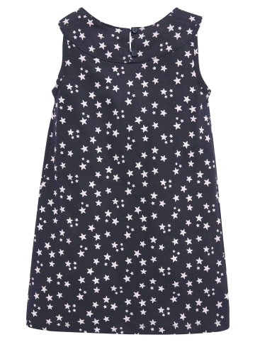 Kidsworld Bolero, Kleid & Leggings in marine-gemustert-weiß