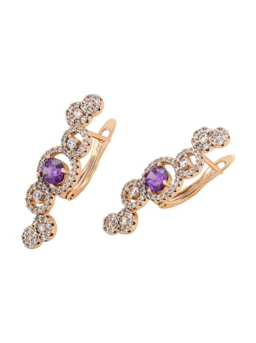 faina Women Drop Earrings in Rose Gold Violet