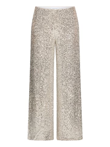 BETTY & CO Schlupfhose mit Pailletten in Cream/Silver