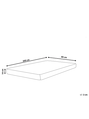 Beliani Matratze PICCOLO in Grau/Weiß - (W) 80 x (H) 10 x (L) 200 cmH2/3 Mittel