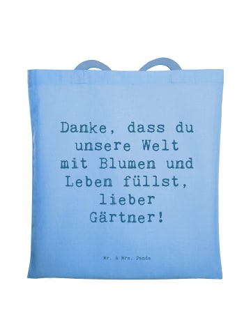 Mr. & Mrs. Panda Shopping Tasche Spruch Gärtner Dankeschön mit S... in Sky Blue