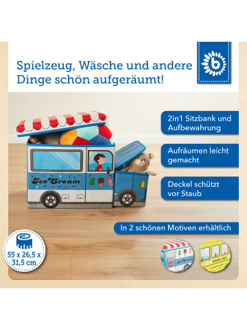 Bieco Spielwaren Aufbewahrungsbox mit Deckel Kinder Icecream in Blau