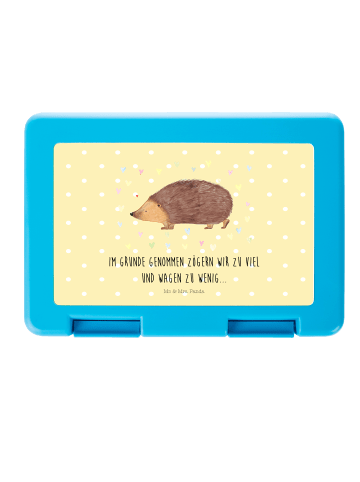 Mr. & Mrs. Panda Bentobox Igel Herzen mit Spruch in Gelb Pastell