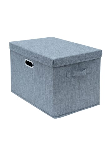 Intirilife Aufbewahrungsbox mit Deckel faltbar Baumwollleinen 44.5x30.5x30.5 cm in Grau