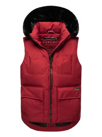 Navahoo Steppweste Zimthäschen XIV in Dark Red