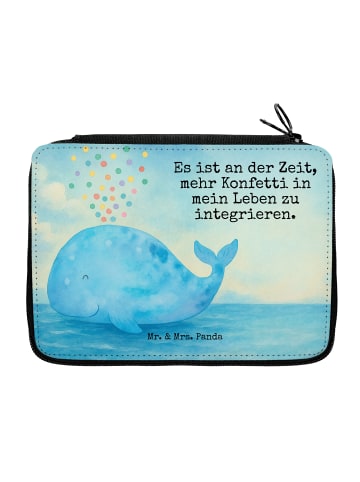 Mr. & Mrs. Panda Federmappe Wal Konfetti Design mit Spruch in Weiß
