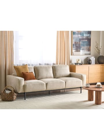 Beliani 3-Sitzer Sofa SOVIK in Beige - (W) 215 x (H) 72 x (L) 87 cm