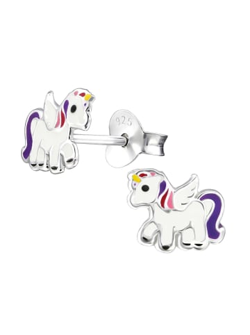 schmuck23 Ohrringe 925 Silber Einhorn in Bunt