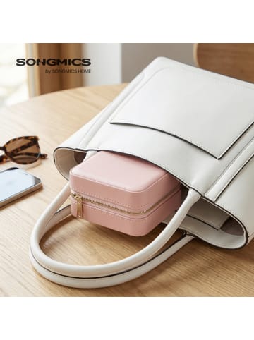 SONGMICS Schmuckkasten Gisella in Rosa - (B)11.4 x (H)5.5 x (T)11.4 cm